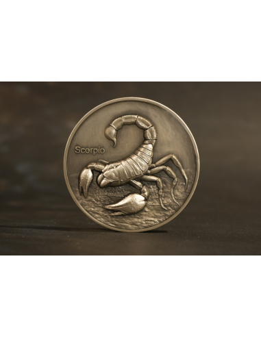 ESCORPIO Doce Signos del Zodiaco 5 Oz UV Moneda de Plata 12$ Dólares Niue 2024 - Coins & More - Chad