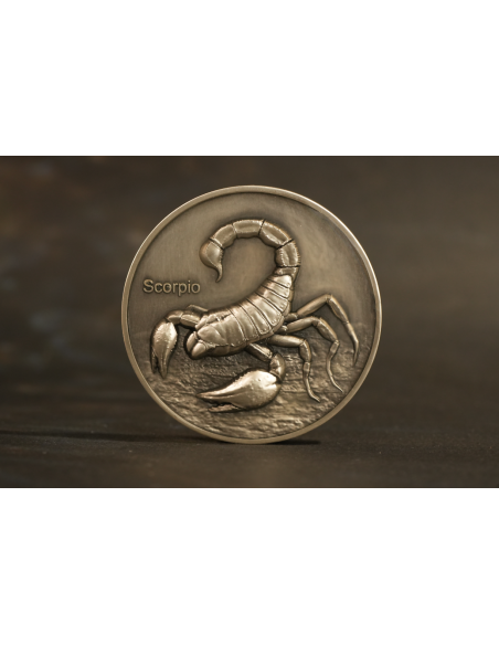 ESCORPIO Doce Signos del Zodiaco 5 Oz UV Moneda de Plata 12$ Dólares Niue 2024 - Coins & More - Chad