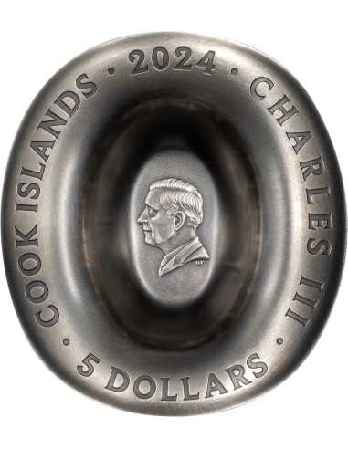 COWBOY HAT 1 Oz Silver Coin 5$ Islas Cook 2024 - Coins & More - Islas Cook
