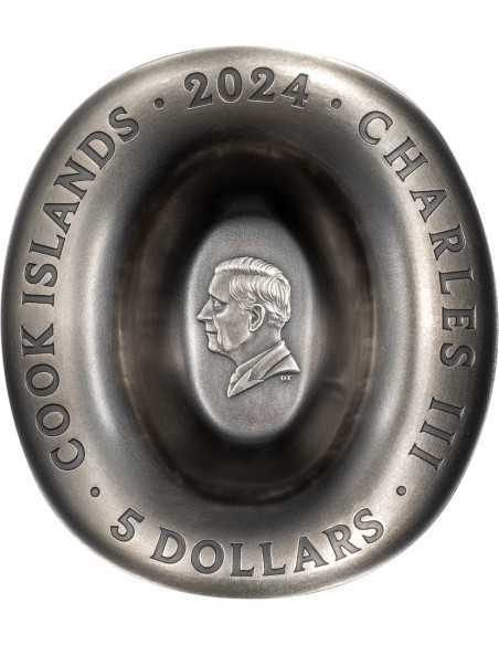 COWBOY HAT 1 Oz Silver Coin 5$ Islas Cook 2024 - Coins & More - Islas Cook