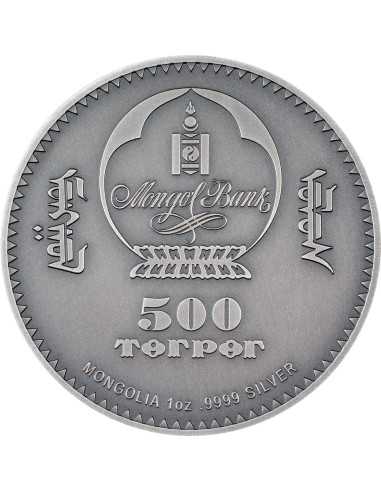 AVES Evolution des Lebens 1 Oz Silbermünze 500 Togrog Mongolei 2024 - Coins & More - Mongolei