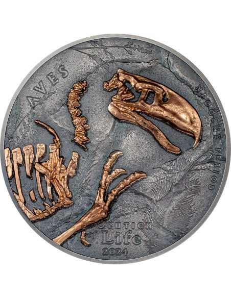 AVES Evolution of Life 1 Oz Silver Coin 500 Togrog Mongolia 2024 - Coins & More - Mongolie