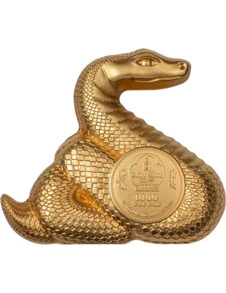NIMBLE GILDED SNAKE Lunar Year 1 Oz Silver Coin 1000 Togrog Mongolia 2025 - Coins & More - Mongolie
