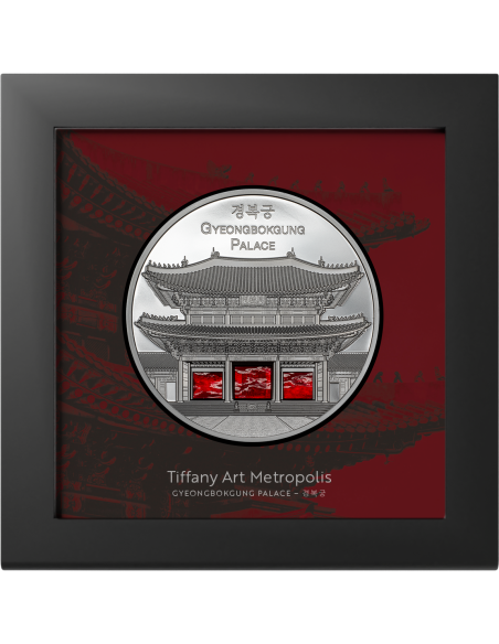 GYEONGBOKGUNG PALACE Tiffany Art Metropolis 5 Oz Silbermünze 25$ Palau 2024 - Coins & More - Palau