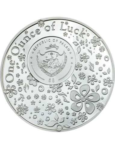 OUNCE OF LUCK Quadrifoglio da 1 Oz Moneta d'Argento da 5$ Palau 2025 - Coins & More - Palau