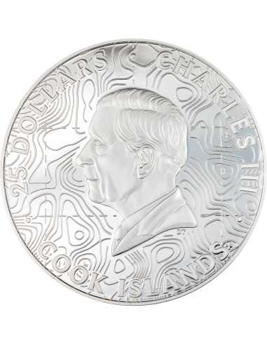 HAWAII Topografía Moneda de Plata de 5 Oz 25$ Islas Cook 2024 - Coins & More - Islas Cook