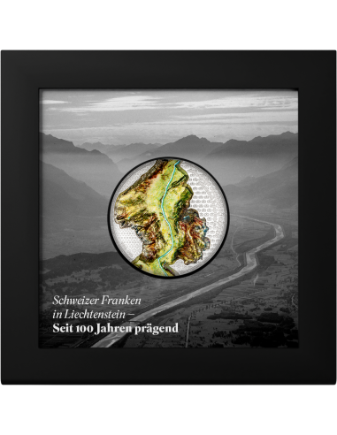 RHINE VALLEY 100 Jahre Schweizer Franken 1 Oz Silbermünze 5 Francs Liechtenstein 2024 - Coins & More - Europa