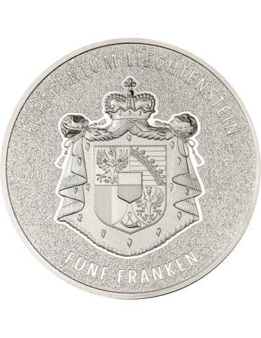 RHINE VALLEY 100 Jahre Schweizer Franken 1 Oz Silbermünze 5 Francs Liechtenstein 2024 - Coins & More - Europa