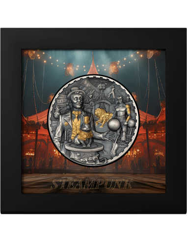CARNIVAL Steampunk 3 Oz Silbermünze 20$ Cook Islands 2024 - Coins & More - Cookinseln