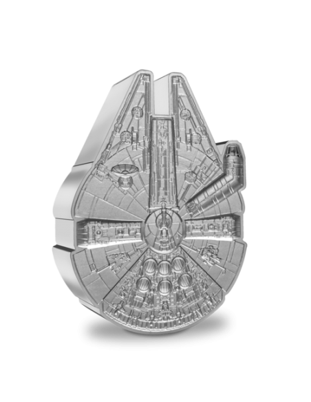 MILLENIUM FALCON Shaped Star Wars 1 Oz Silver Coin 2$ Niue 2021 - Coins & More - Niue