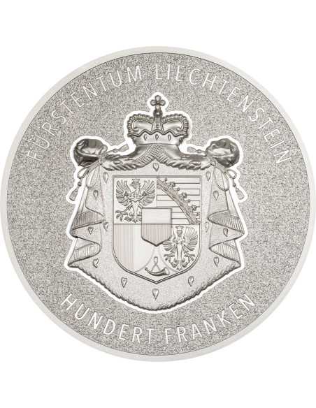 RHINE VALLEY 100 Anni Franco Svizzero 1 Kg Moneta d'Argento 100 Franchi Liechtenstein 2024 - Coins & More - Europa