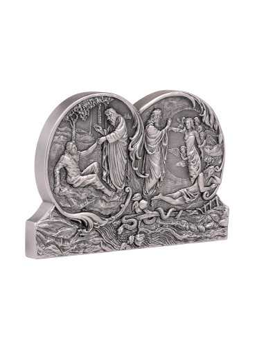 THE CREATION OF ADAM AND EVE The Gates of Paradise 5 Oz Silver Coin 10$ Niue 2024 - Coins & More - Niue