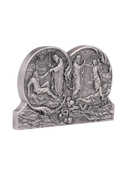 LA CRÉATION D'ADAM ET D'EVE Les portes du paradis Pièce de monnaie en argent de 5 oz 10$ Niue 2024 - Coins & More - Niue