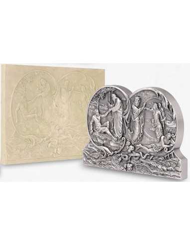 THE CREATION OF ADAM AND EVE The Gates of Paradise 5 Oz Silver Coin 10$ Niue 2024 - Coins & More - Niue