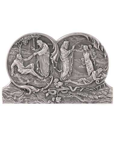 LA CREAZIONE DI ADAM ED EVE Le Porte del Paradiso Moneta d'Argento da 5 Oz 10$ Niue 2024 - Coins & More - Niue