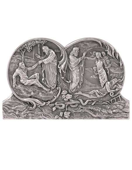 THE CREATION OF ADAM AND EVE The Gates of Paradise 5 Oz Silver Coin 10$ Niue 2024 - Coins & More - Niue