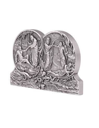 LA CREAZIONE DI ADAM ED EVE Le Porte del Paradiso Moneta d'Argento da 5 Oz 10$ Niue 2024 - Coins & More - Niue