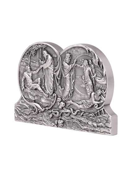 LA CREAZIONE DI ADAM ED EVE Le Porte del Paradiso Moneta d'Argento da 5 Oz 10$ Niue 2024 - Coins & More - Niue