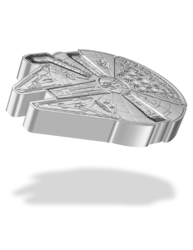 MILLENIUM FALCON Shaped Star Wars 1 Oz Silver Coin 2$ Niue 2021 - Coins & More - Niue
