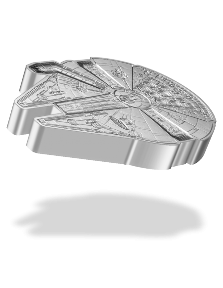 MILLENIUM FALCON Shaped Star Wars 1 Oz Silver Coin 2$ Niue 2021 - Coins & More - Niue