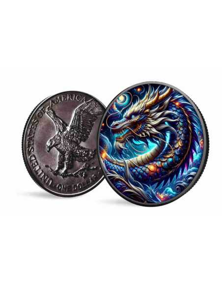 DRAGONE DI GHIACCIO Moneta d'argento da 1 Oz USA 2024 - Coins & More - Usa