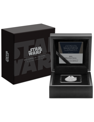 MILLENIUM FALCON Shaped Star Wars 1 Oz Silver Coin 2$ Niue 2021 - Coins & More - Niue