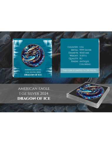 DRAGONE DI GHIACCIO Moneta d'argento da 1 Oz USA 2024 - Coins & More - Usa