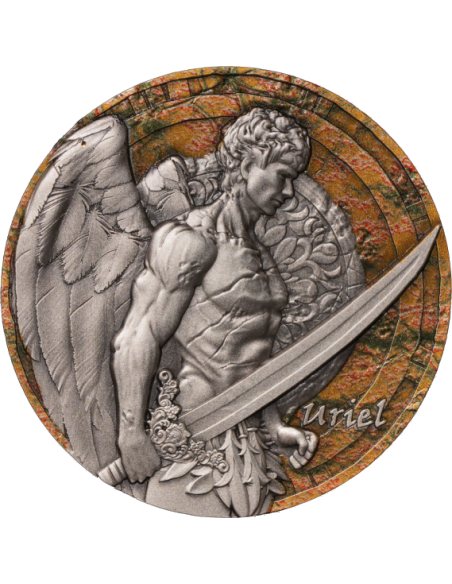 SAN URIEL Arcángel 2 Oz Moneda de Plata Antigua 2000 Francos Camerún 2025 - Coins & More - Camerún