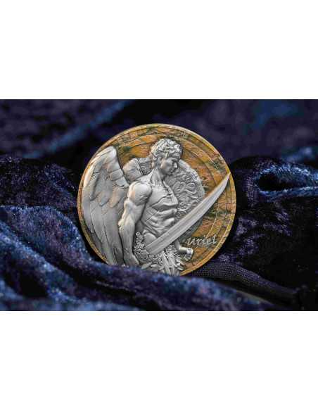 SAN URIEL Arcángel 2 Oz Moneda de Plata Antigua 2000 Francos Camerún 2025 - Coins & More - Camerún