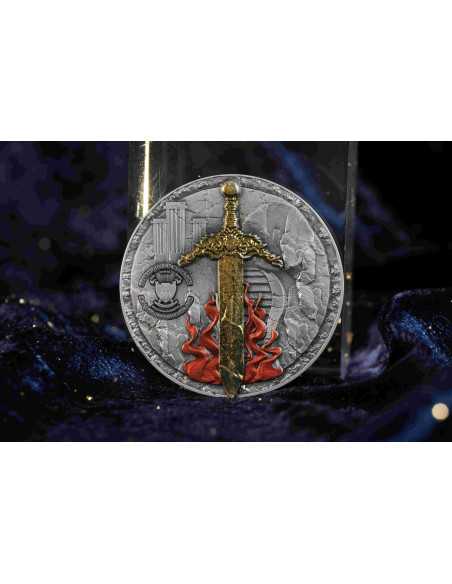 SAN URIEL Arcángel 2 Oz Moneda de Plata Antigua 2000 Francos Camerún 2025 - Coins & More - Camerún