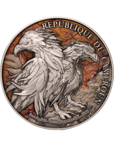 DOUBLE EAGLE 2 Oz Antike Silber & 11,5 Oz Kupfermünze 2000 Francs Kamerun 2025 - Coins & More - Kamerun