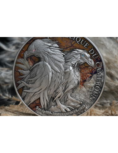 DOUBLE EAGLE 2 Oz Antique Silver & 11.5 Oz Copper Coin 2000 Francs Cameroon 2025 - Coins & More - Cameroon