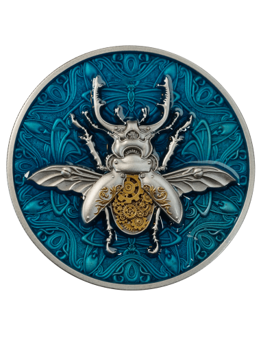 MECHANISCHE BEETLE PUNK ART II 2 Oz Silbermünze 5$ Niue 2024 - Coins & More - Niue