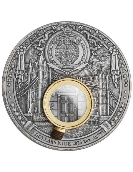 A STUDY IN SCARLET Sherlock Holmes Moneta d'argento da 2 Oz 5$ Niue 2023 - Coins & More - Niue