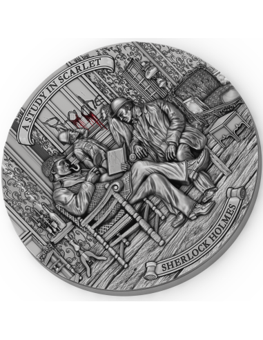 A STUDY IN SCARLET Sherlock Holmes Moneta d'argento da 2 Oz 5$ Niue 2023 - Coins & More - Niue