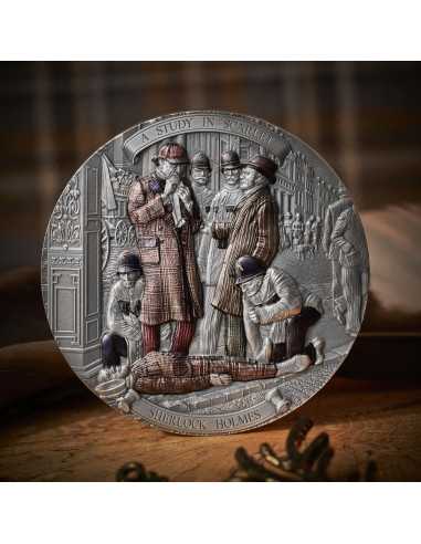 A STUDY IN SCARLET Sherlock Holmes Pièce de 200g en argent 15$ Niue 2024 - Coins & More - Niue