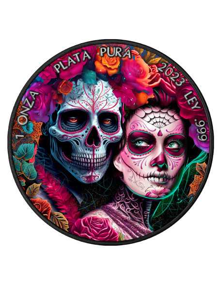 DIA DE LOS MUERTOS V Day Of The Dead Libertad 1 Oz Silver coin 1 Onza Mexico 2023 - Coins & More - Mexique