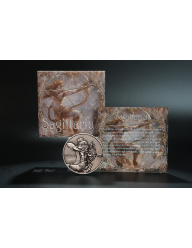 SAGITTARIUS Douze Signes du Zodiaque Pièce 5 Oz UV Argent 12$ Dollars Niue 2024 - Coins & More - Tchad