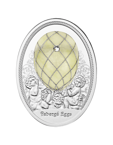 DIAMANT TRELLIS EGG Faberge-Eier Silber Proof Münze 1$ Niue 2024 - Coins & More - Niue