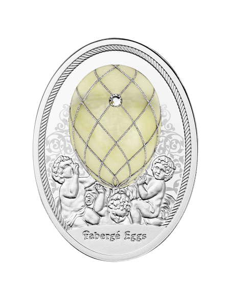 DIAMANT TRELLIS EGG Faberge-Eier Silber Proof Münze 1$ Niue 2024 - Coins & More - Niue