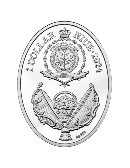 DIAMANT TRELLIS EGG Faberge-Eier Silber Proof Münze 1$ Niue 2024 - Coins & More - Niue