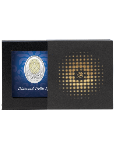 DIAMANT TRELLIS EGG Faberge-Eier Silber Proof Münze 1$ Niue 2024 - Coins & More - Niue
