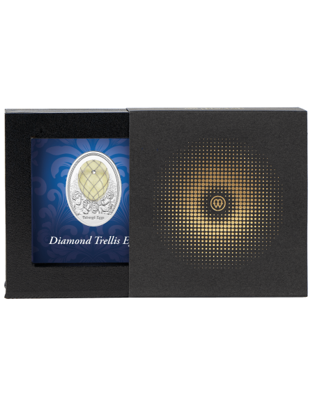 DIAMANT TRELLIS EGG Faberge-Eier Silber Proof Münze 1$ Niue 2024 - Coins & More - Niue