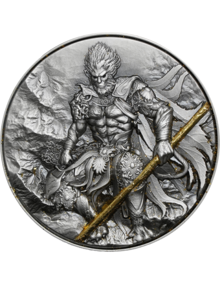 MONKEY KING 2 Oz Silver & 11.5 Oz Copper Glow In Dark Coin 2000 Francs Cameroon 2025 - Coins & More - Cameroun