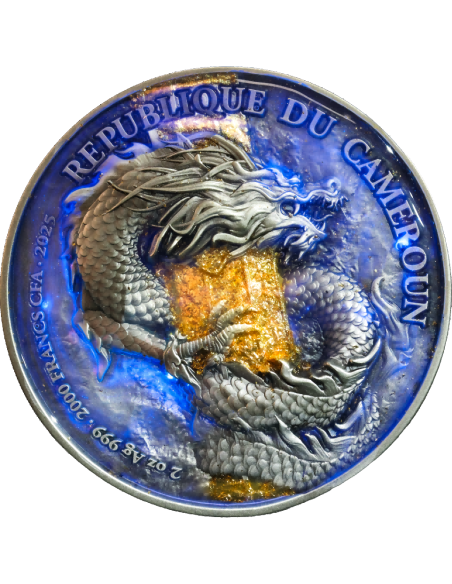 MONKEY KING 2 Oz Silber & 11,5 Oz Kupfer Glow In Dark Münze 2000 Francs Kamerun 2025 - Coins & More - Kamerun