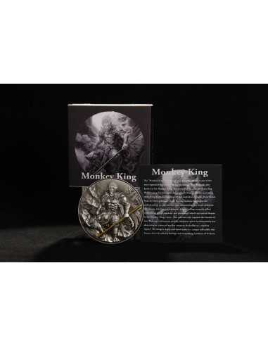 MONKEY KING 2 Oz Silber & 11,5 Oz Kupfer Glow In Dark Münze 2000 Francs Kamerun 2025 - Coins & More - Kamerun