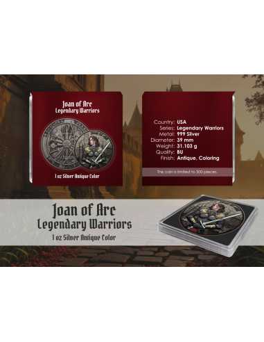 Giovanna d'Arco Guerrieri Leggendari 1 Oz Medaglia d'Argento 2024 - Coins & More - Argento