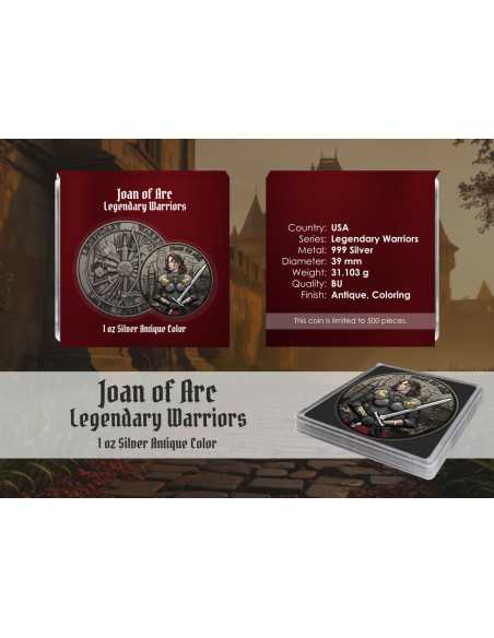JOAN OF ARC Legendary Warriors Medalla de Plata de 1 Oz 2024 - Coins & More - Plata