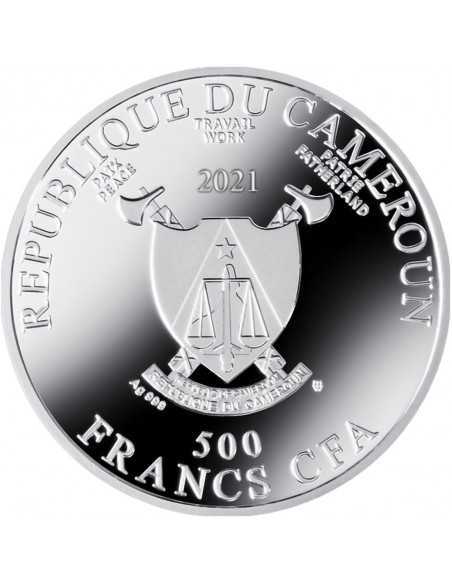STUDY OF THE APOSTLE'S HANDS Albrecht Dürer Silver Coin 500 Francs Cameroon 2021