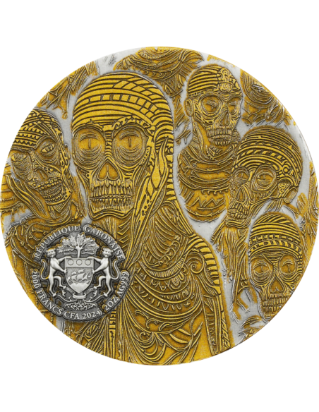 ANUBIS Moneta d'Argento da 2 Oz 2000 Franchi CFA Gabon 2024 - Coins & More - Gabon